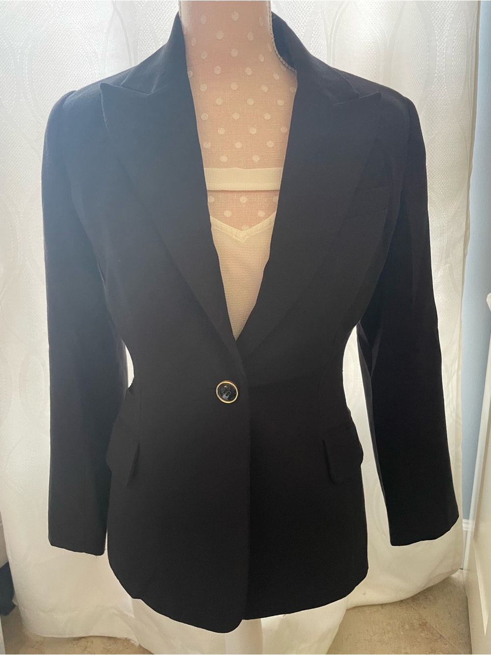 Cache Black Single Button Tailored Blazer